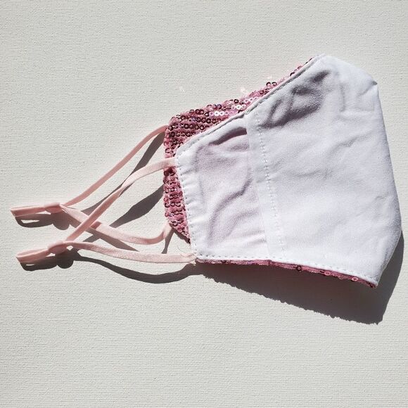 SALE USA Made Designer Pink Sequin Facemask - Picture 2 of 2